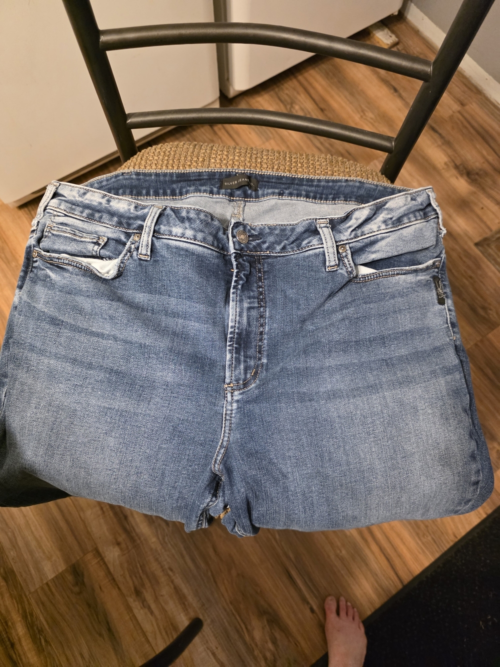 Silver Jeans Medium Blue High-Rise Straight Leg Jeans